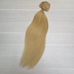 Натуральные пряди на заколках 50см 100г - пшеничный блонд #24