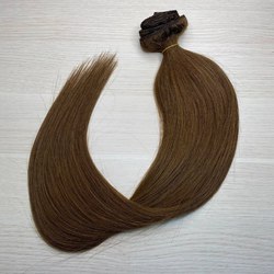 Натуральные волосы на заколках 65см 120г - темно-русый #6