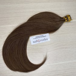 Натуральные волосы на капсулах 40см 100 прядей (40г) - темно-русый #6