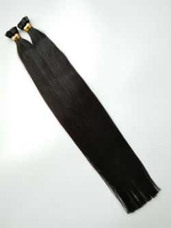 Натуральные волосы на капсулах 55см 50 прядей 50 грамм - черные #1