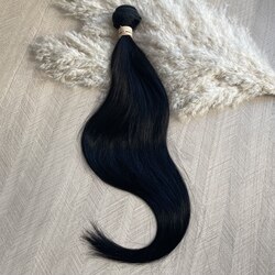 Натуральные волосы на трессе 50см 100г черный