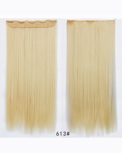 Накладная прядь волос на заколках 60см - блонд #613