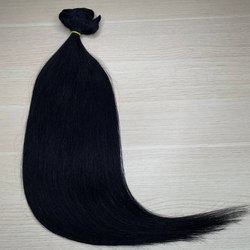 Натуральные волосы на заколках 60см 100 г - #1 черный