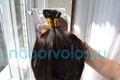 Натуральные азиатские волосы на капсулах Горький шоколад 55см