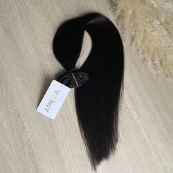 Натуральные волосы на заколках 65см 120г - горький шоколад #2