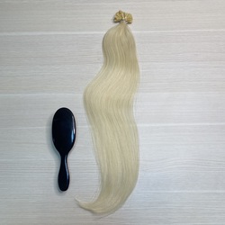 Европейские волосы на капсулах пепельный блонд #60 60см