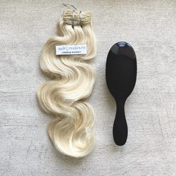 Натуральные волнистые волосы на заколках 50см100г - #613 блонд