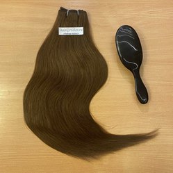 Натуральные волосы на трессе 50см 100г - коричневый #4