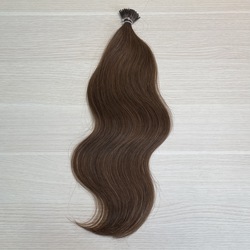 Натуральные волосы на капсулах 40см 50пр 50г - коричневые #4