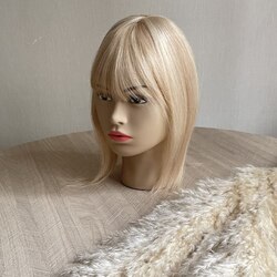 Накладка из натуральных волос 8х8 см - мелированный #18/613