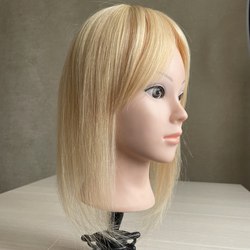 Накладка из натуральных волос 8х8 см - мелированный #18/613