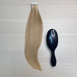 Натуральные волосы - 20 лент 40см 30г - светлое карамельное мелирование