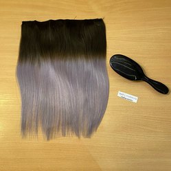Натуральные волосы однопрядью 40см 90г - темный пепельный омбре