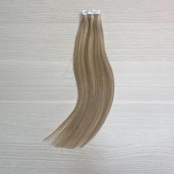 Натуральные волосы на лентах 30 см - мелированный #12.613