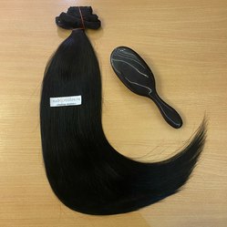 Натуральные волосы на заколках 55см 120г - черный #1