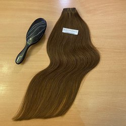 Натуральные волосы на трессе 50см 100г - темно-русый #6