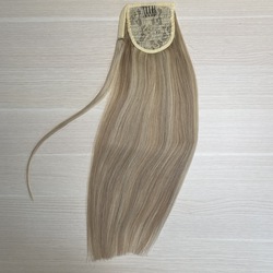 Хвост - шиньон из натуральных волос 50см 90г -  мелированный #18.613
