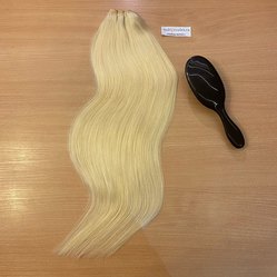 Натуральные волосы на трессе 55см 100г - блонд #613
