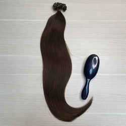 Европейские волосы на капсулах 68см 100 прядей 70г - коричневый #4