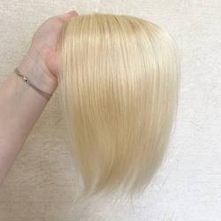 Накладка из натуральных волос 10х12см - пепельный блонд #60