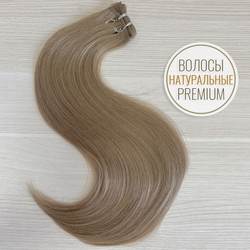 Премиум натуральные южно-русские  волосы на трессе 50см 50г - карамельно светло-русый #18