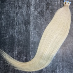 Натуральные волосы на лентах 60см 20 прядей 50грамм - пепельный блонд #60
