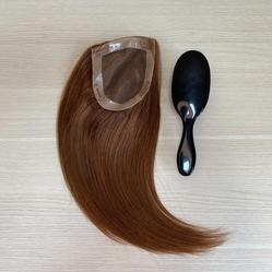 Накладка из натуральных волос повышенной густоты 11 х14 см - карамельно-русый #8