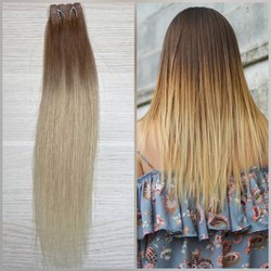 Натуральные волосы на лентах 30 см - затемненный блонд-омбре #22