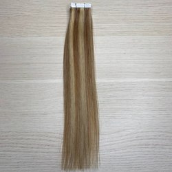 Натуральные волосы на лентах 30 см - мелированный #613