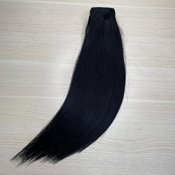 Натуральные волосы на заколках для наращивания 40см 100г - Черные #1