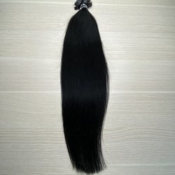 Натуральные волосы на капсулах 45см 50пр 50г черный #1