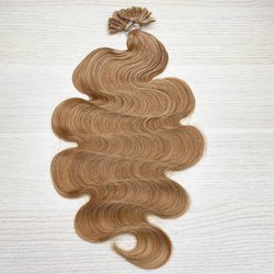 Натуральные кудрявые волосы на капсулах 50см 50г 50прядей - карамельный блонд #27