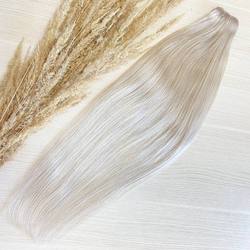 Тресс из натуральных волос 60см 100г - холодный блонд #1000