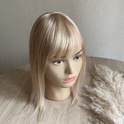 Накладка из натуральных волос 8х8 см - светлое мелированние #12/613