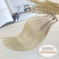 PREMIUM  Натуральные волосы на заколках 40см 60г - #18/22/60