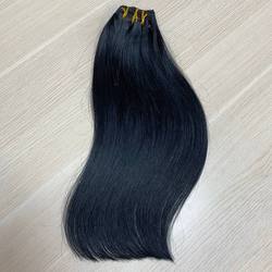 Натуральные волосы на заколках PREMIUM 40 см 120 г - Черный #1 оттенок