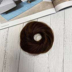 Пучок на резинке из натуральных волос -  Коричневый #4