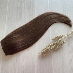 Натуральные волосы однопрядью 45см 90г -коричневый #4 