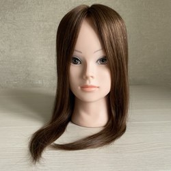 Накладка из натуральных волос 15х15 см - коричневый #4