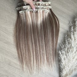 PREMIUM Натуральные волосы на заколках 40см 60г - набор из 3 прядей #10/613