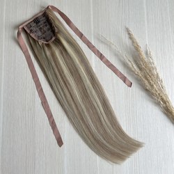 Хвост из натуральных волос 50см 60г - мелированный #10/613