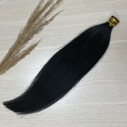 Натуральные волосы на капсулах 40см 100 прядей (40г) -черный #1