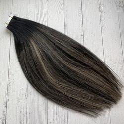 PREMIUM волосы на лентах 35 см - #1b/18/1b