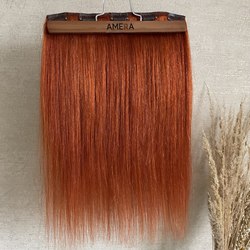 Натуральные волосы одной прядью 40см 120г - рыжий #130