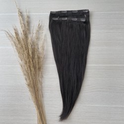 Натуральные волосы 45см - две пряди на заколках - горький шоколад #2