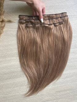 PREMIUM Натуральные накладные пряди на заколках 40см 60г - пепельно-русый #10 