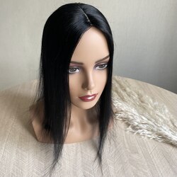 Накладка из натуральных волос 10х12 см черный #1