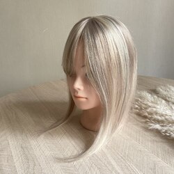 Накладка из натуральных волос 8х8 см пепельно-русое мелирование#10/613