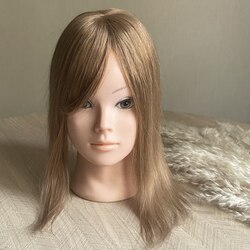 Накладка из натуральных волос 8х8 см карамельно-русый #12