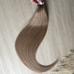 Натуральные волосы на лентах 60 см 20 прядей 50г # 10 пепельно-русый